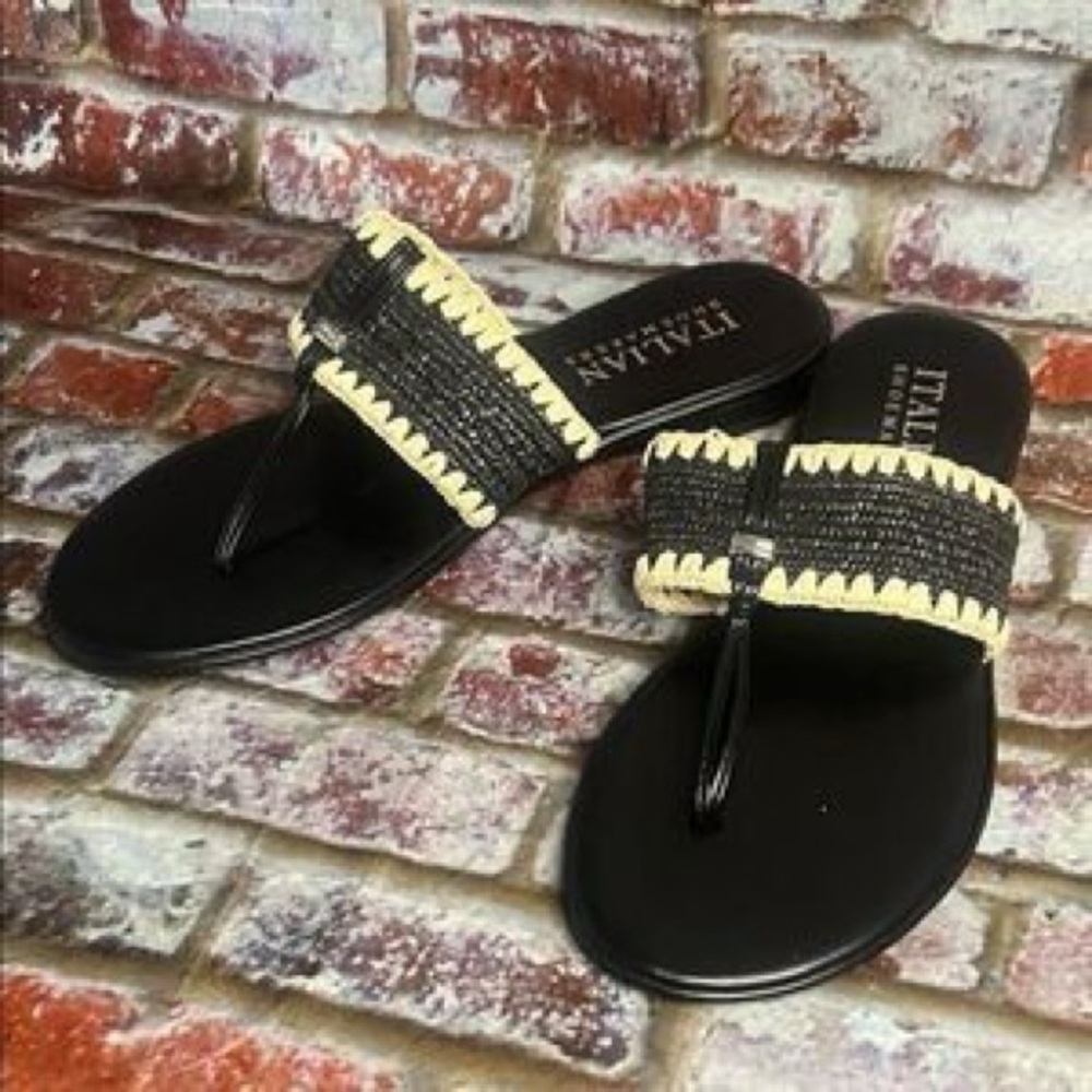 Italian Shoemakers Made In Italy Black Sandals